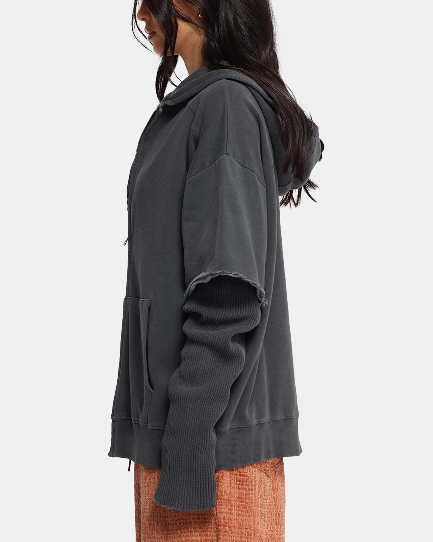 XXIII Hybrid Layered Hoodie Washed Black