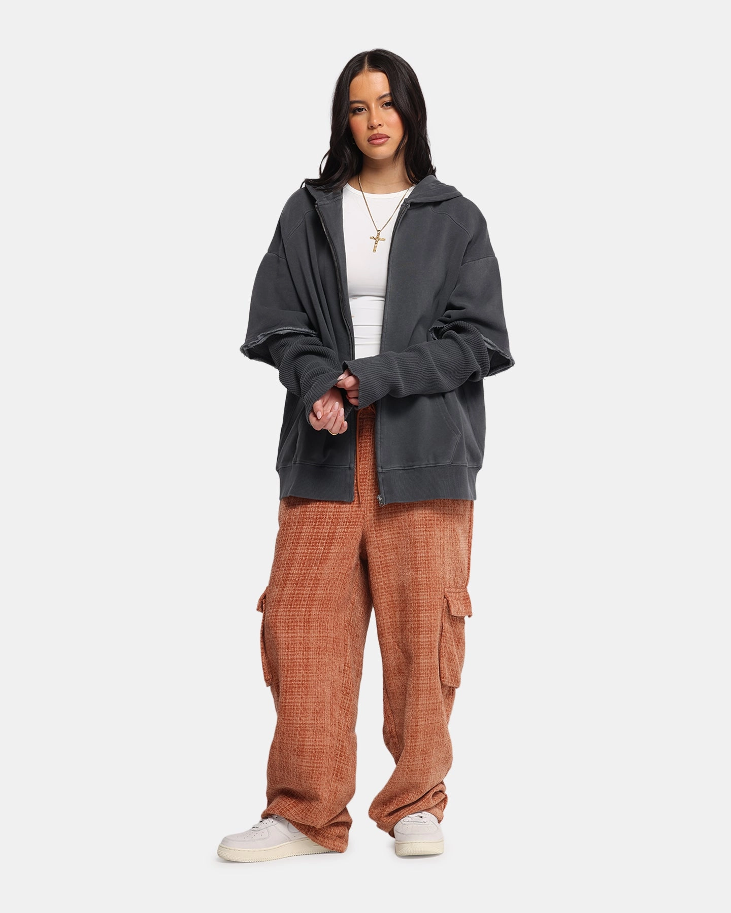 XXIII Hybrid Layered Hoodie Washed Black