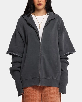 XXIII Hybrid Layered Hoodie Washed Black