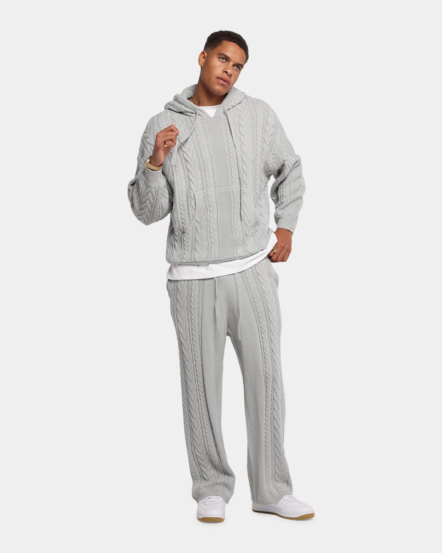 XXIII Lakes Knitted Hoodie Grey