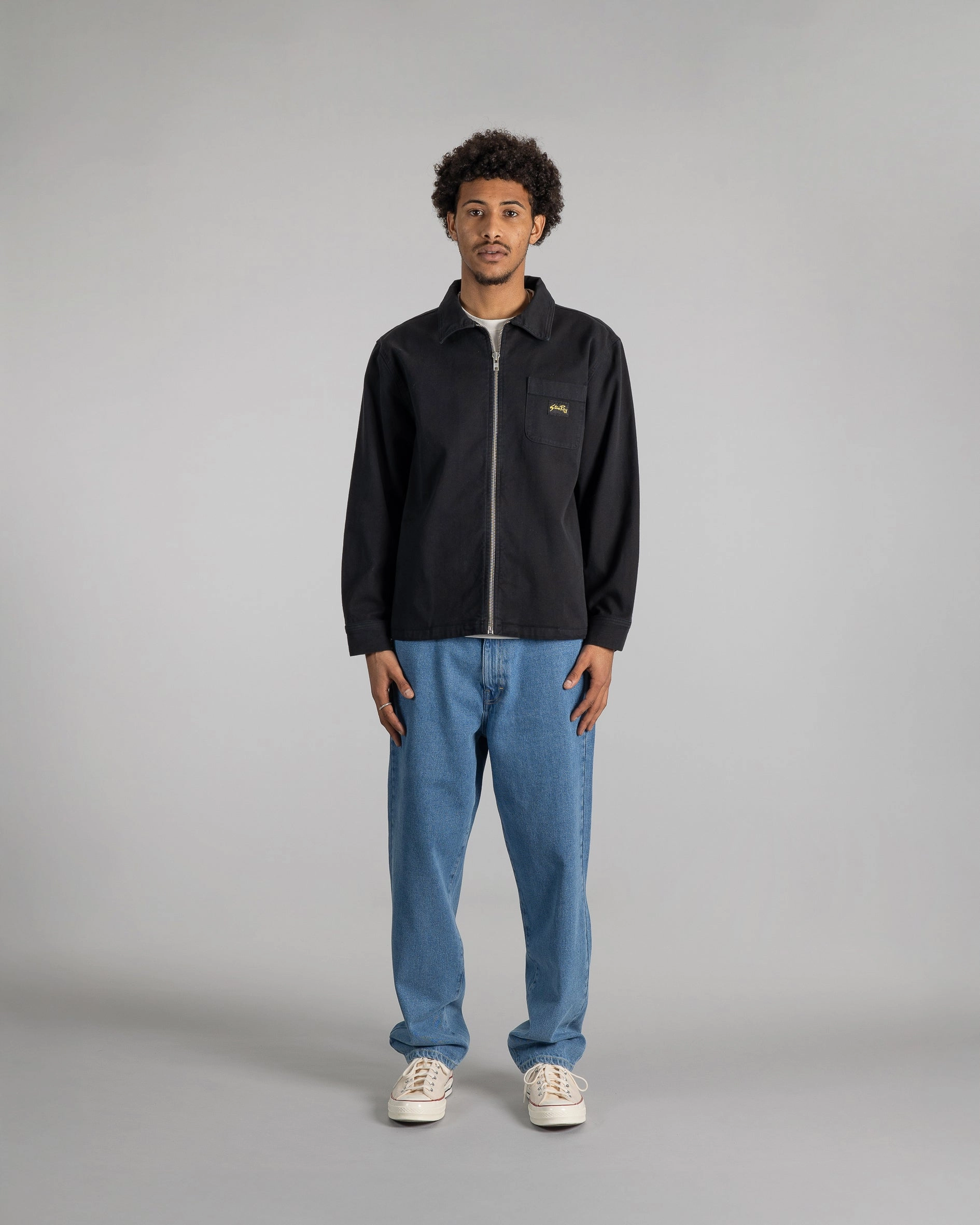 Zip Shirt (Washed Black Canvas)