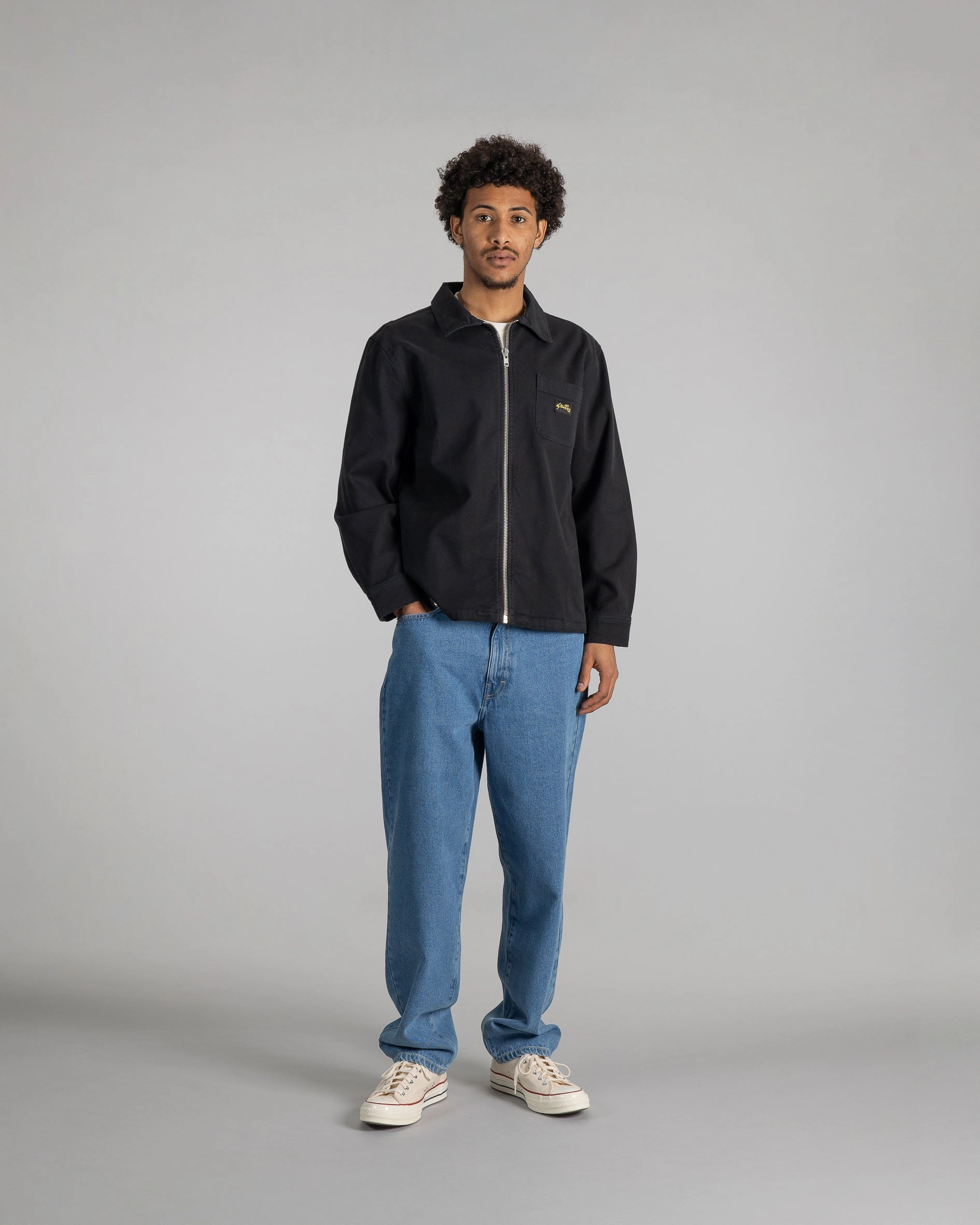 Zip Shirt (Washed Black Canvas)